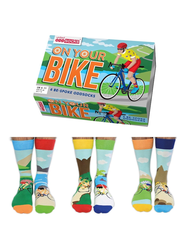 United Odd Socks Blue On Your Bike Cycling Socks - Image 1 of 5