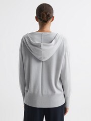 Reiss Grey Evie Wool Blend Hooded Cardigan - Image 5 of 5