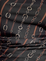 Friends Like These Black Chain Print Long Sleeve Drape Mesh Top - Image 5 of 6