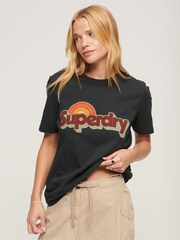 Superdry Eclipse Navy 70s Classic Logo T-Shirt - Image 1 of 5