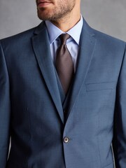 Blue Tailored Signature Tollegno Italian Wool Suit Jacket - Image 6 of 9