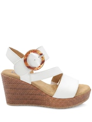 Pavers White Fashionable Woven Wedge Heel Sandals - Image 2 of 5