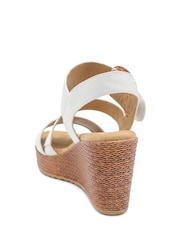 Pavers White Fashionable Woven Wedge Heel Sandals - Image 3 of 5