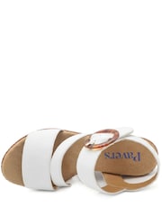 Pavers White Fashionable Woven Wedge Heel Sandals - Image 4 of 5
