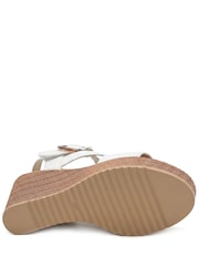 Pavers White Fashionable Woven Wedge Heel Sandals - Image 5 of 5