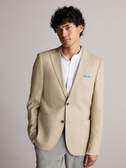 Neutral Regular Fit Linen Blend Blazer - Image 1 of 5