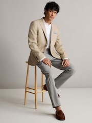 Neutral Regular Fit Linen Blend Blazer - Image 2 of 5