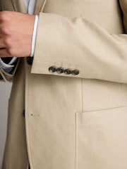 Neutral Regular Fit Linen Blend Blazer - Image 5 of 5