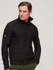 Черный - джемпер с высоким воротом на пуговицах Superdry - Image 1 of 6