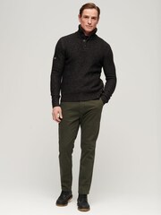Черный - джемпер с высоким воротом на пуговицах Superdry - Image 2 of 6