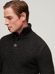 Черный - джемпер с высоким воротом на пуговицах Superdry - Image 3 of 6