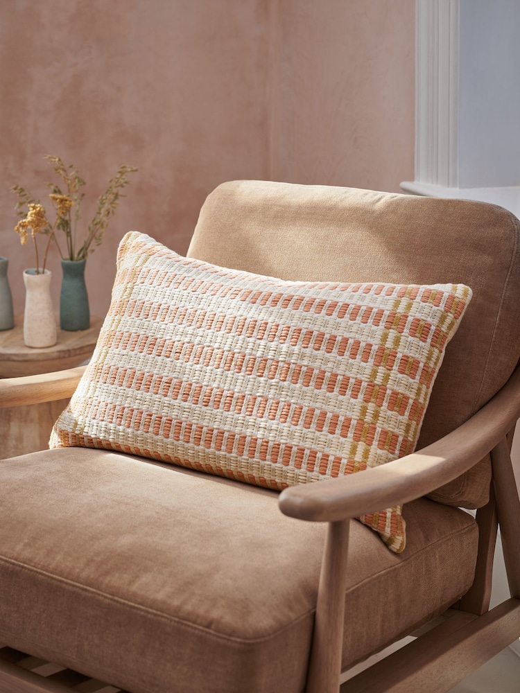 Peach Pink 40 x 59cm Eva Textured Cushion - Image 2 of 6