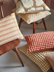 Peach Pink 40 x 59cm Eva Textured Cushion - Image 3 of 6