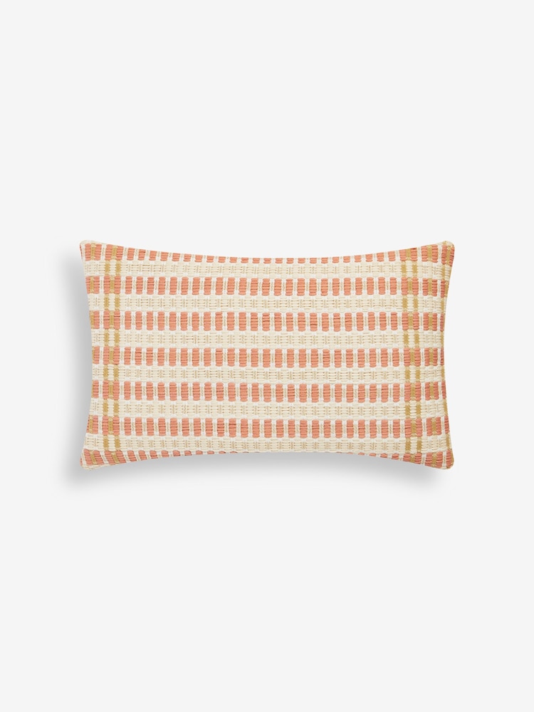 Peach Pink 40 x 59cm Eva Textured Cushion - Image 4 of 6