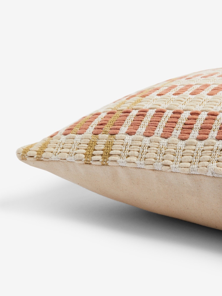 Peach Pink 40 x 59cm Eva Textured Cushion - Image 6 of 6