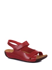 Pavers Red Ladies Touch Fasten Sandals - Image 3 of 5