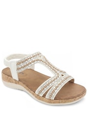 Pavers White Wide Fit Elasticated Sandals - Image 1 of 5
