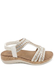 Pavers White Wide Fit Elasticated Sandals - Image 2 of 5