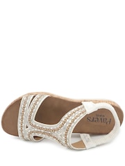 Pavers White Wide Fit Elasticated Sandals - Image 4 of 5