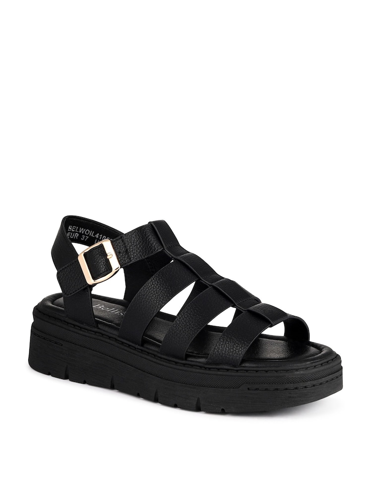 Pavers Black Chunky Buckle-Fasten Sandals - Image 1 of 5