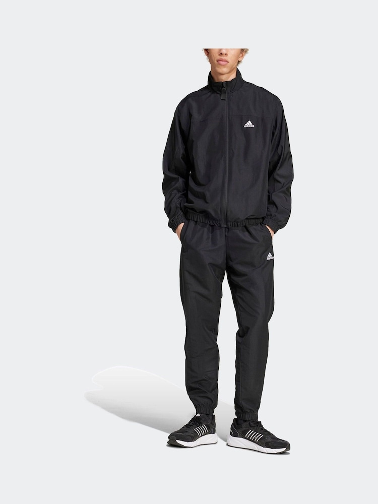 Schwarz - adidas Sportswear gewebter Trainingsanzug in Colourblock-Optik - Bild 2 von 7