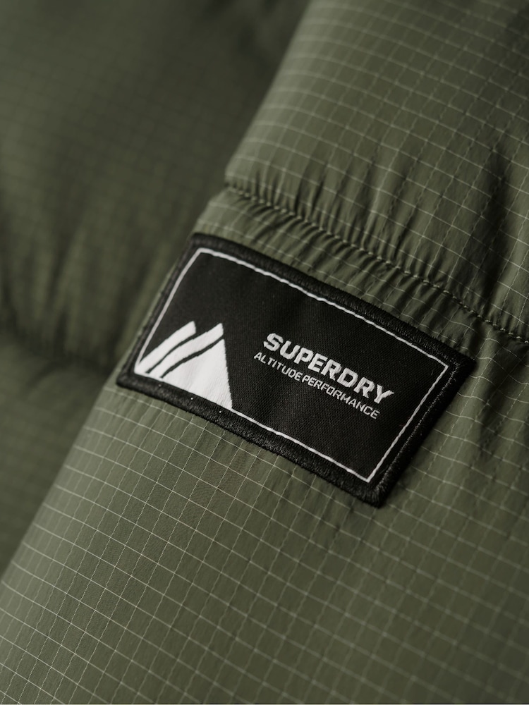 Superdry Green Ripstop Longline Puffer Jacket - Image 6 of 6 Superdry Green Ripstop Longline Puffer Jacket - Image 6 of 6