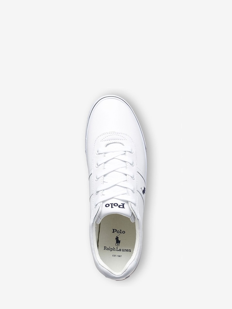 Polo Ralph Lauren White Hanford Leather Trainer - Image 3 of 4
