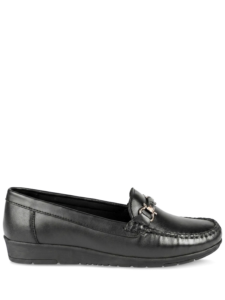 Pavers Black Casual Leather Moccasins - Image 2 of 5
