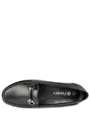 Pavers Black Casual Leather Moccasins - Image 3 of 5