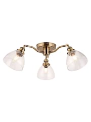Gallery Home Antique Brass Pierre 3 Bulb Ceiling Light - Image 3 of 3