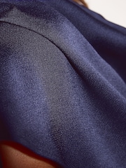 Friends Like These Navy Satin Cowl Neck Top - Image 6 of 6