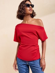Friends Like These Red Off Shoulder T-Shirt - Image 4 of 5