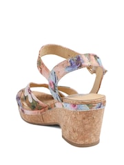 Pavers Natural Patterned Cork Wedge Platform Sandals - Image 4 of 6