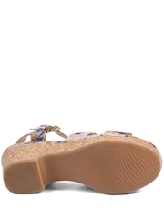 Pavers Natural Patterned Cork Wedge Platform Sandals - Image 5 of 6