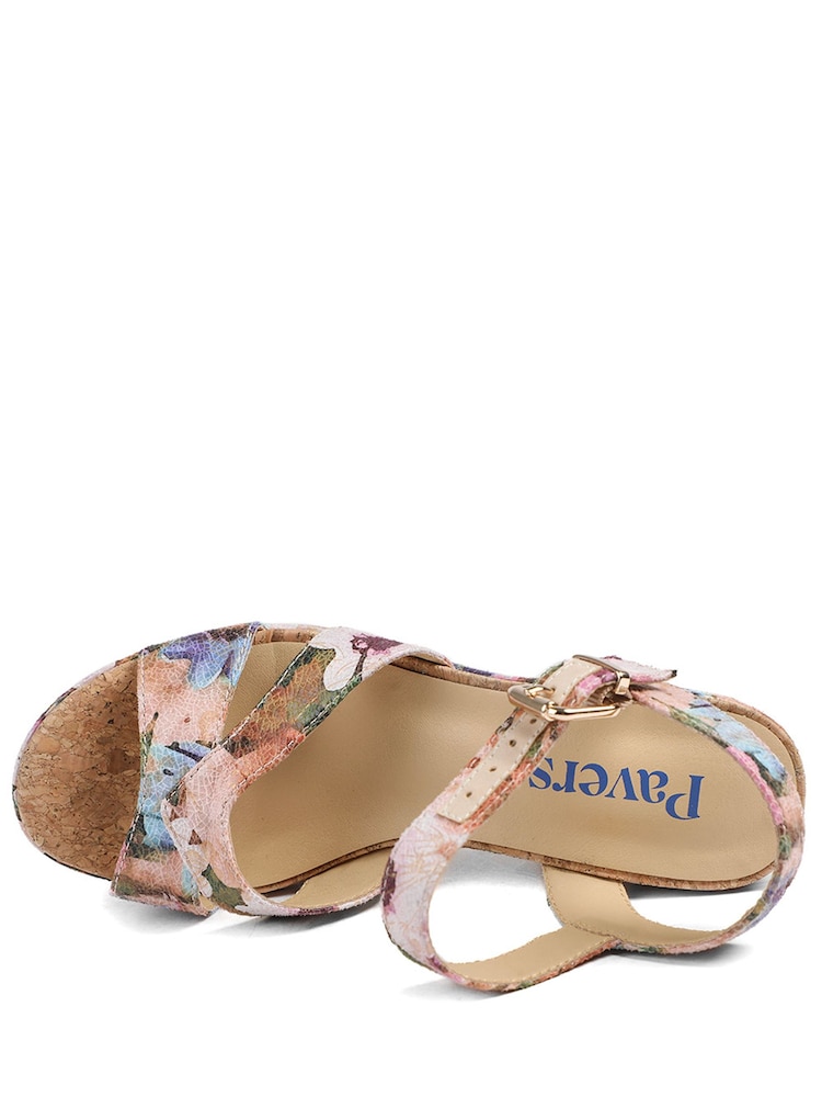 Pavers Natural Patterned Cork Wedge Platform Sandals - Image 6 of 6 Pavers Natural Patterned Cork Wedge Platform Sandals - Image 6 of 6