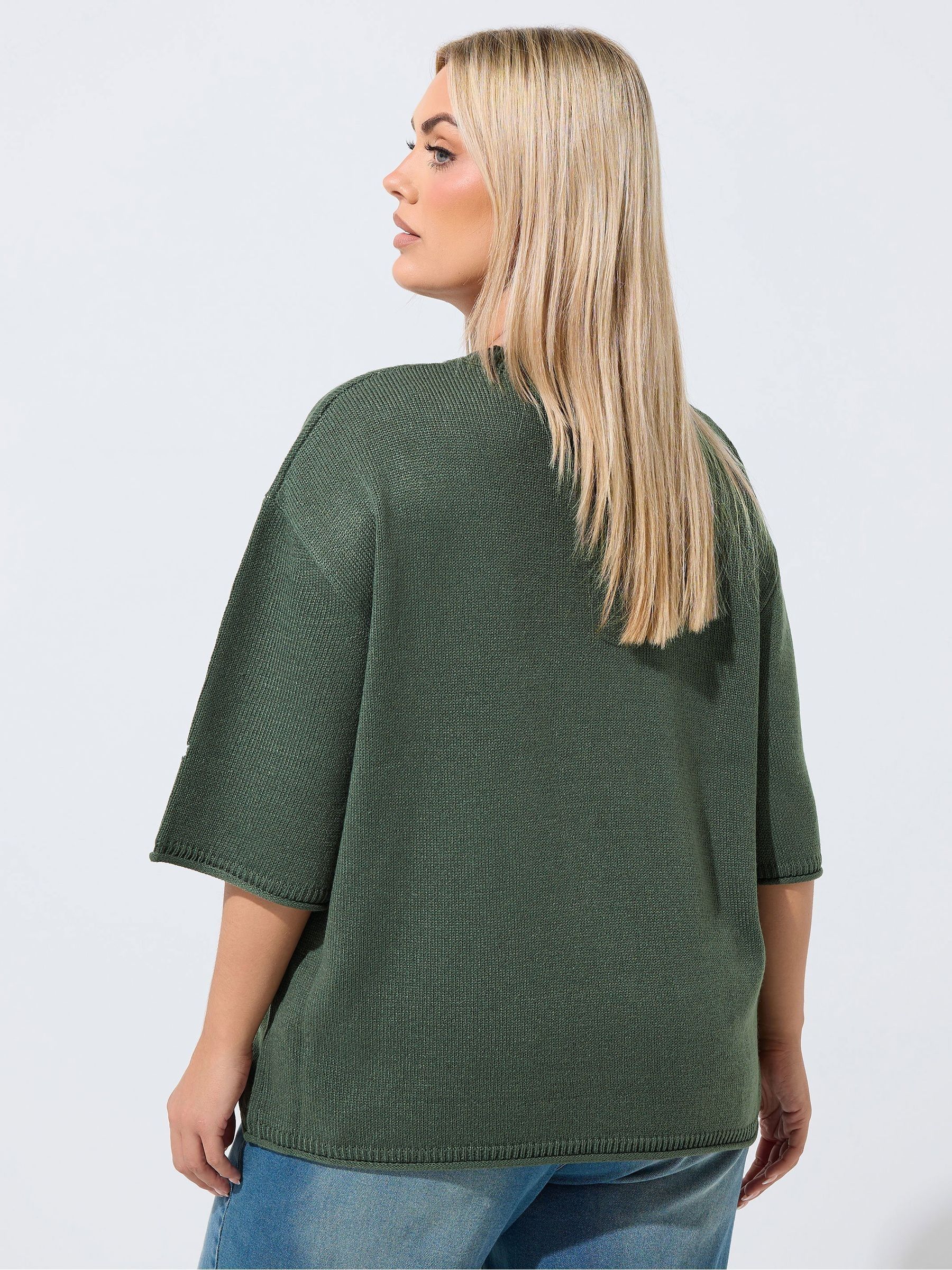 Buy Yours Curve Green Limited Sheep Knitted T-Shirt from the Next