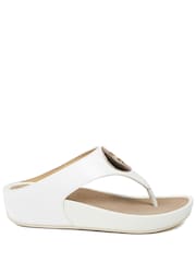 Pavers White Wide Fit Toe Post Wedge Sandals - Image 2 of 6