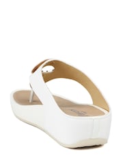 Pavers White Wide Fit Toe Post Wedge Sandals - Image 4 of 6