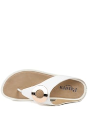 Pavers White Wide Fit Toe Post Wedge Sandals - Image 5 of 6
