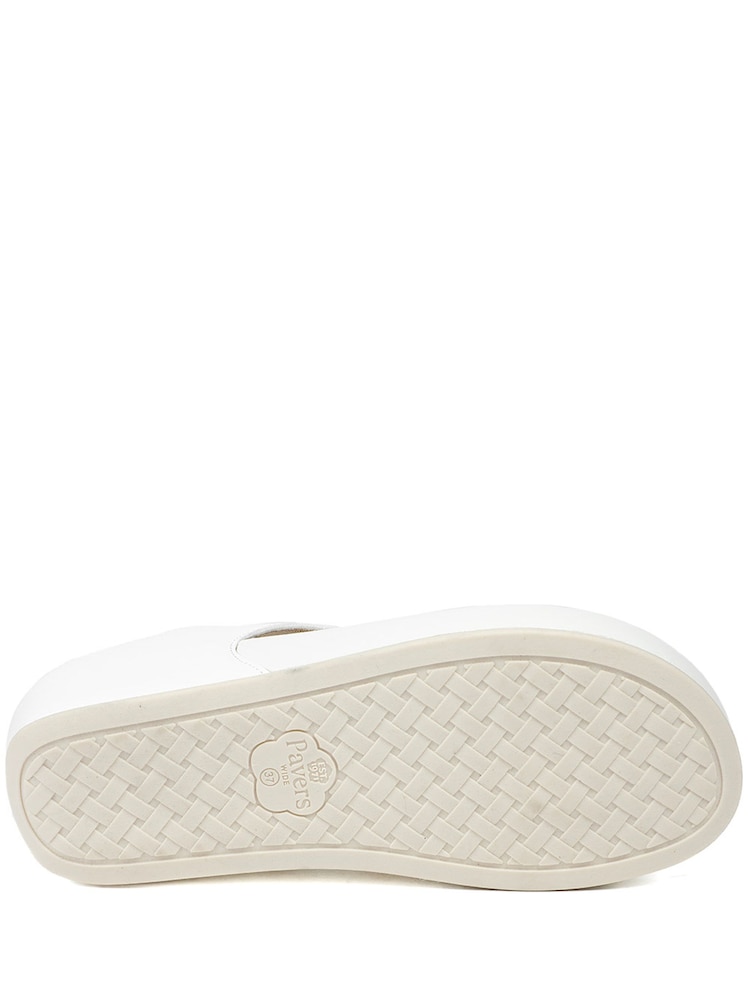 Pavers White Wide Fit Toe Post Wedge Sandals - Image 6 of 6