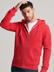 Superdry Dark Red Essential Logo Zip-Up Hoodie - Image 3 of 9
