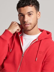 Superdry Dark Red Essential Logo Zip-Up Hoodie - Image 4 of 9
