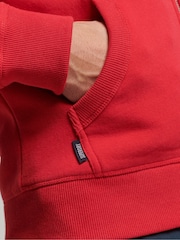Superdry Dark Red Essential Logo Zip-Up Hoodie - Image 6 of 9