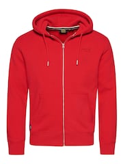 Superdry Dark Red Essential Logo Zip-Up Hoodie - Image 9 of 9