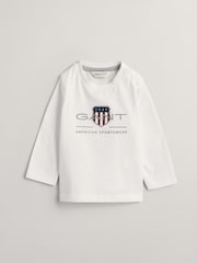 GANT White Shield Logo Baby Long Sleeve T-Shirt - Image 1 of 2