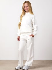 Gym King White Junior Victory Straight Leg Joggers - Image 1 of 4