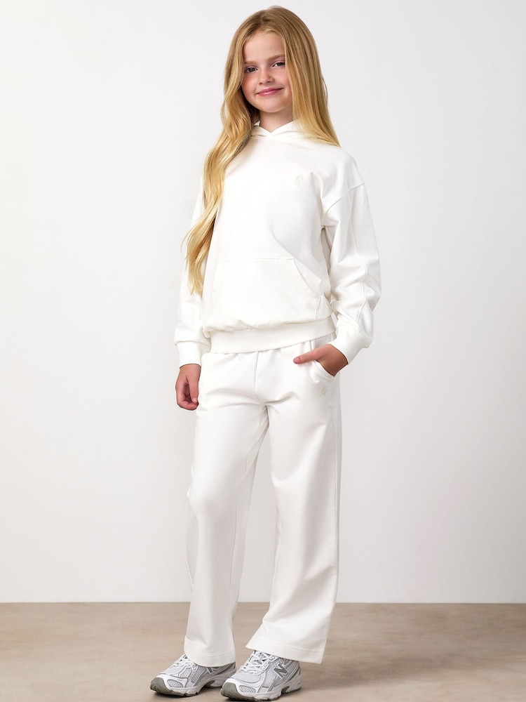 Gym King White Junior Victory Straight Leg Joggers - Image 1 of 4