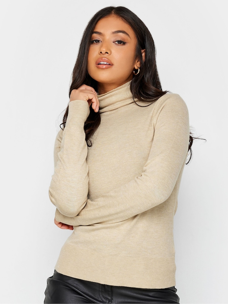 PixieGirl Petite Natural Roll Neck Jumper - Image 1 of 4