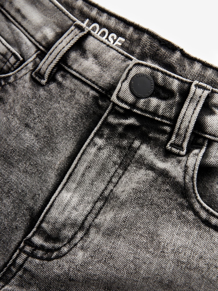Light Grey Loose Fit Cotton Rich Stretch Jeans (3-17yrs) - Image 3 of 3
