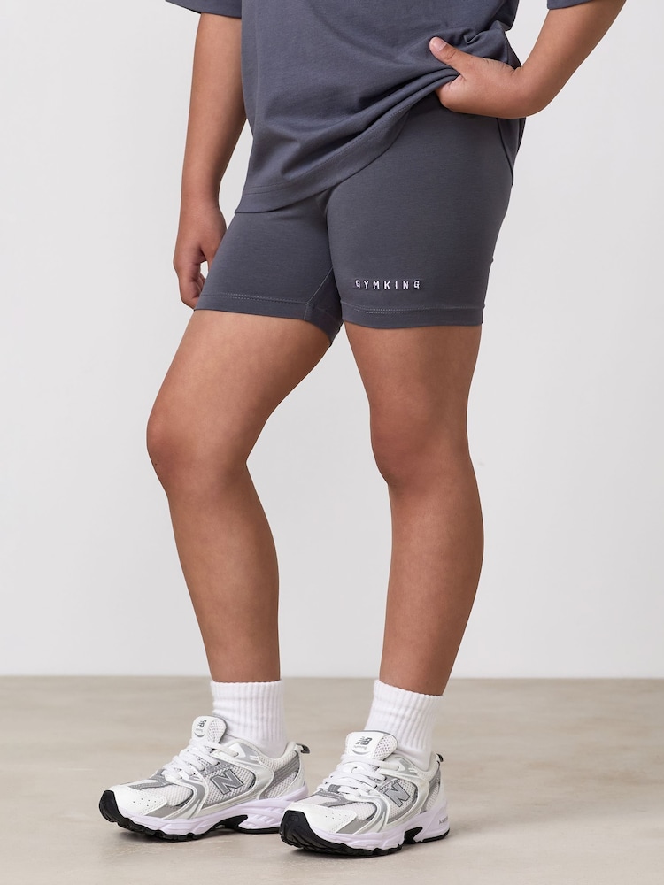 Gym King Grey Junior Shadow 3" Jersey Shorts - Image 4 of 4